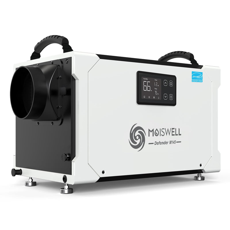 145 Pint Commercial Dehumidifier with Drain Hose for Crawlspace & Basement | MOISWELL Defender M145