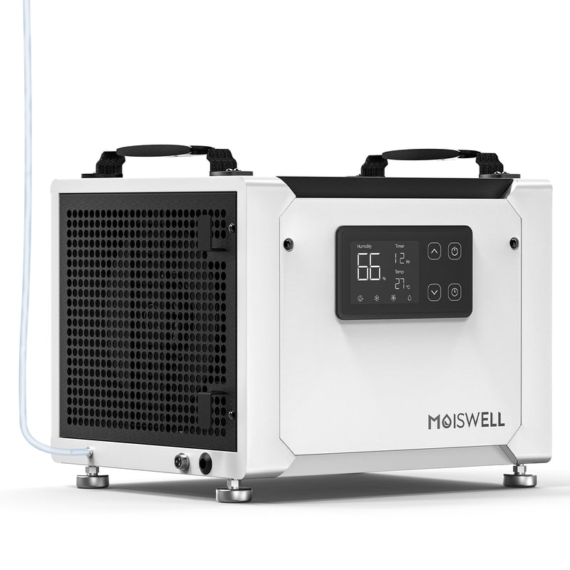 35-Liter Gewerbe-Entfeuchter mit Ablaufschlauch für Kriechkeller & Keller | MOISWELL Defender DEP30