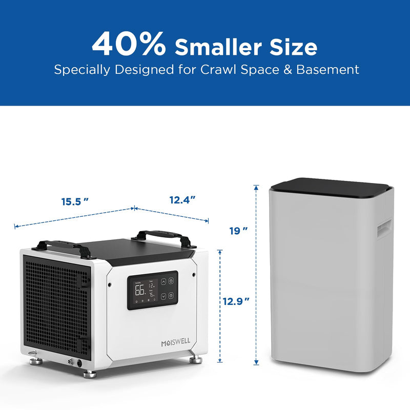 70 Pints Commercial Dehumidifier with Pump for Basement & Home | MOISWELL Defender ME-7S